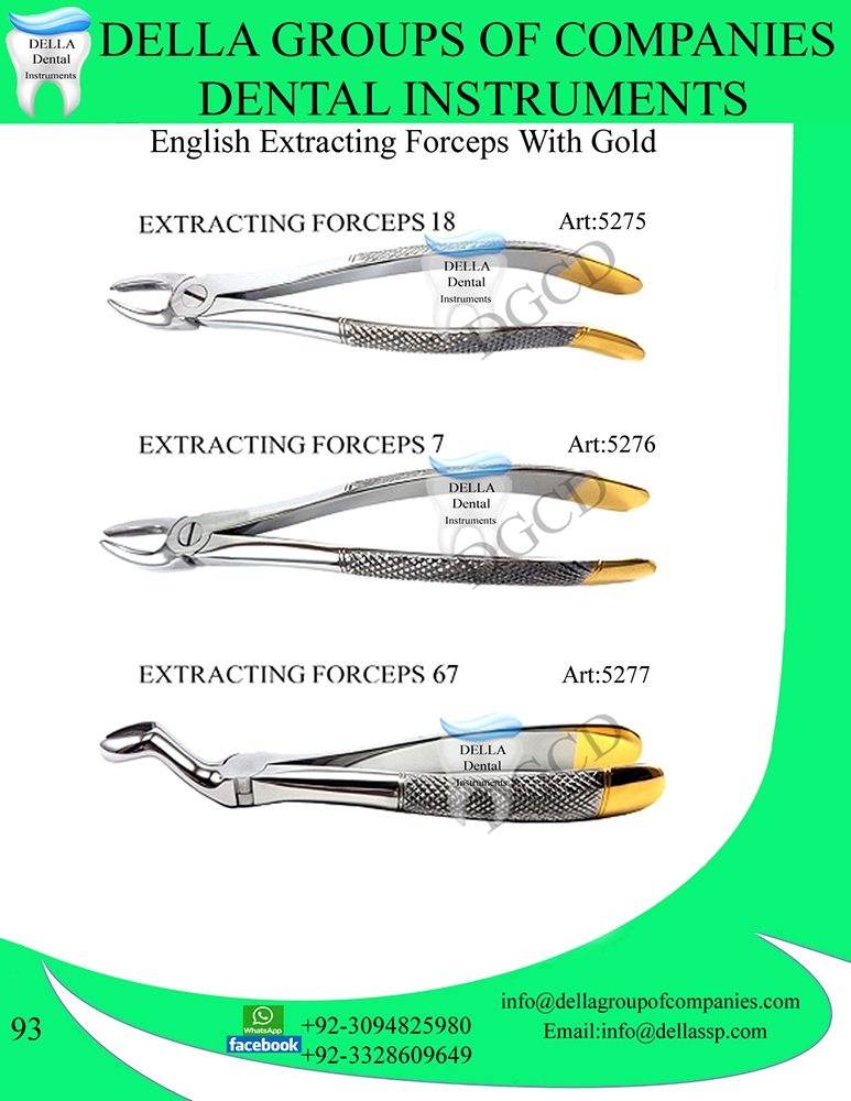 English Extracting Forceps with Gold